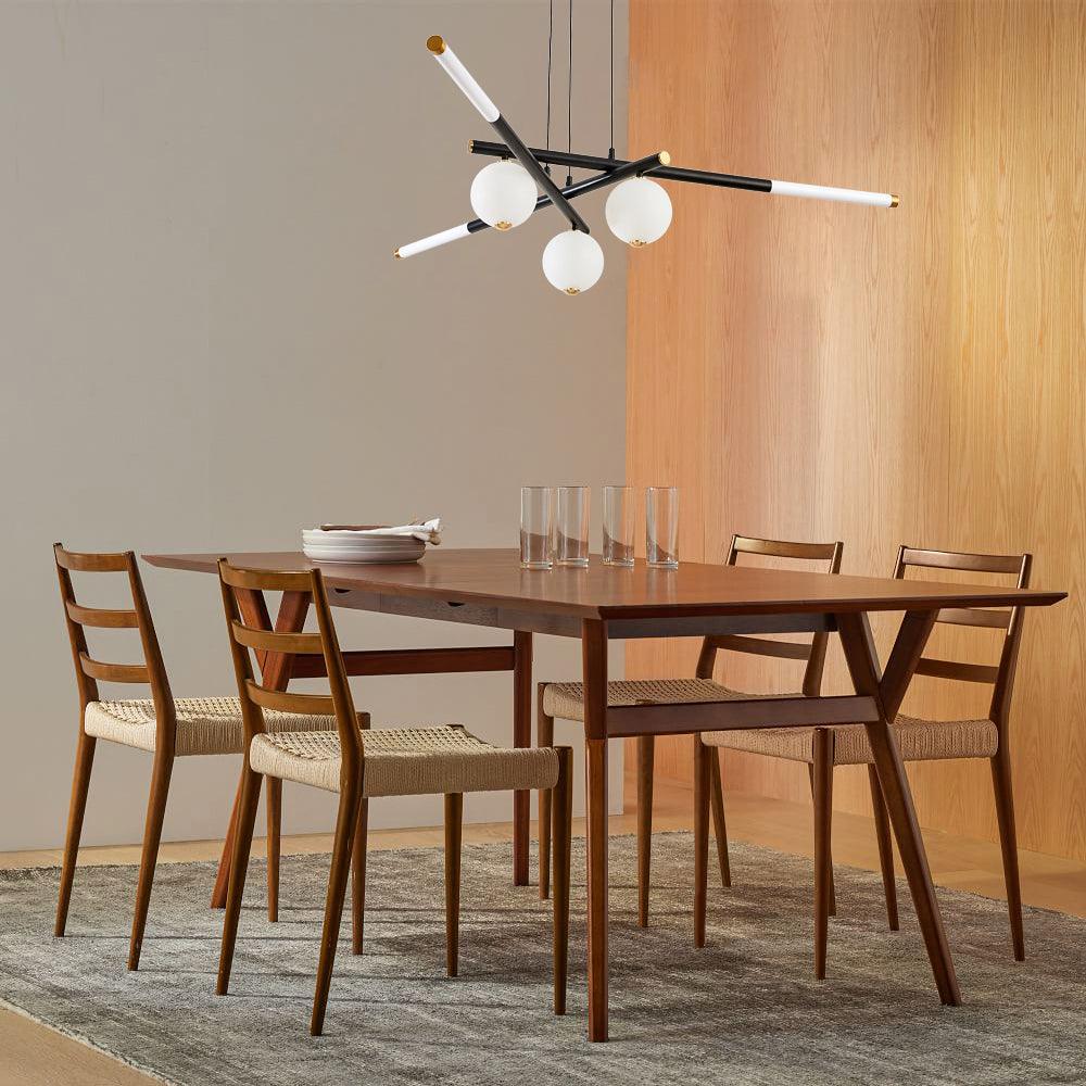 Chandelier Rods et Globe Noir Blanc Moderne - Neutralighting