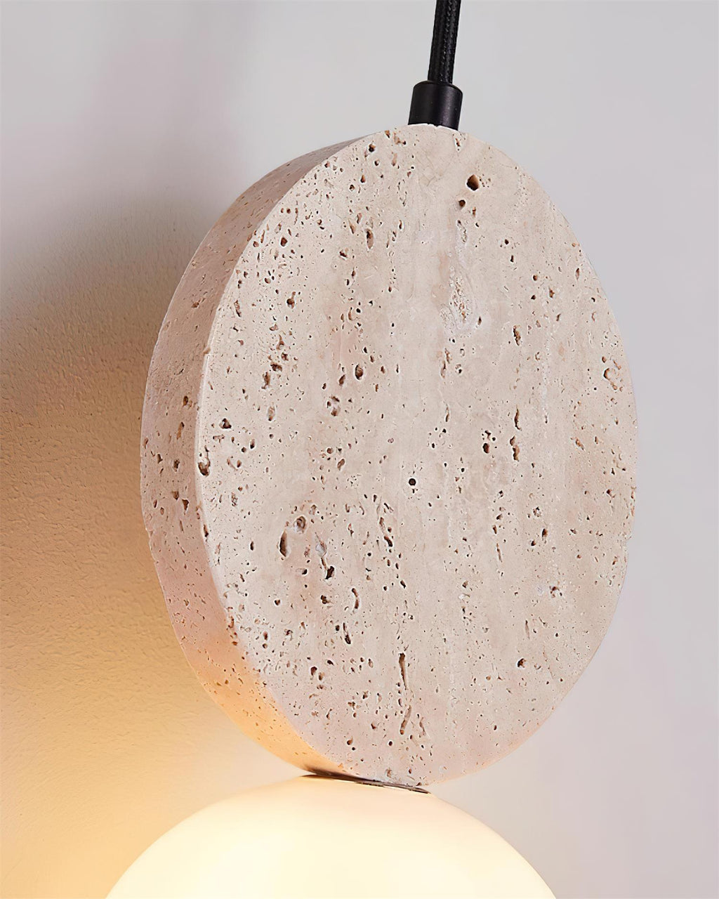 Lunara Suspension Géométrique en Travertin - Neutralighting