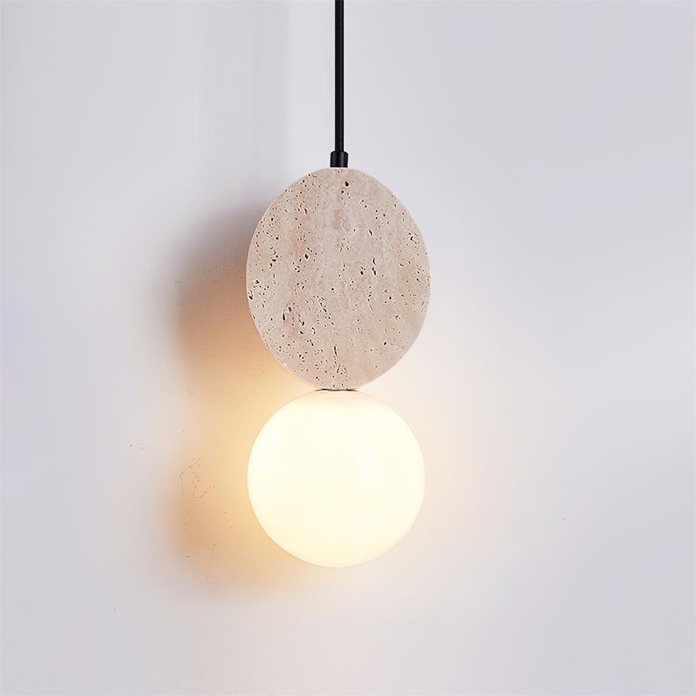 Lunara Suspension Géométrique en Travertin - Neutralighting