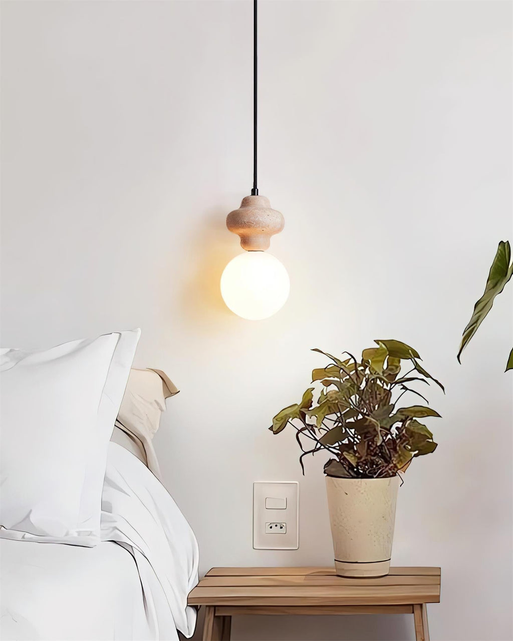 Lunara Suspension Géométrique en Travertin - Neutralighting
