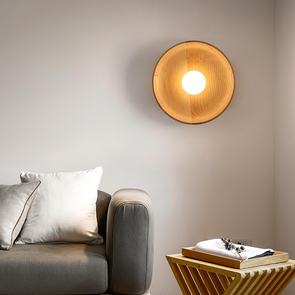 Cumirisra Applique Murale Moderne Minimaliste en Verre et Bois - Neutralighting