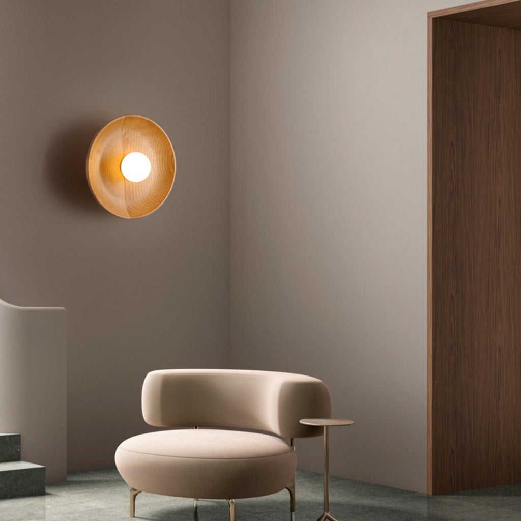 Cumirisra Applique Murale Moderne Minimaliste en Verre et Bois - Neutralighting