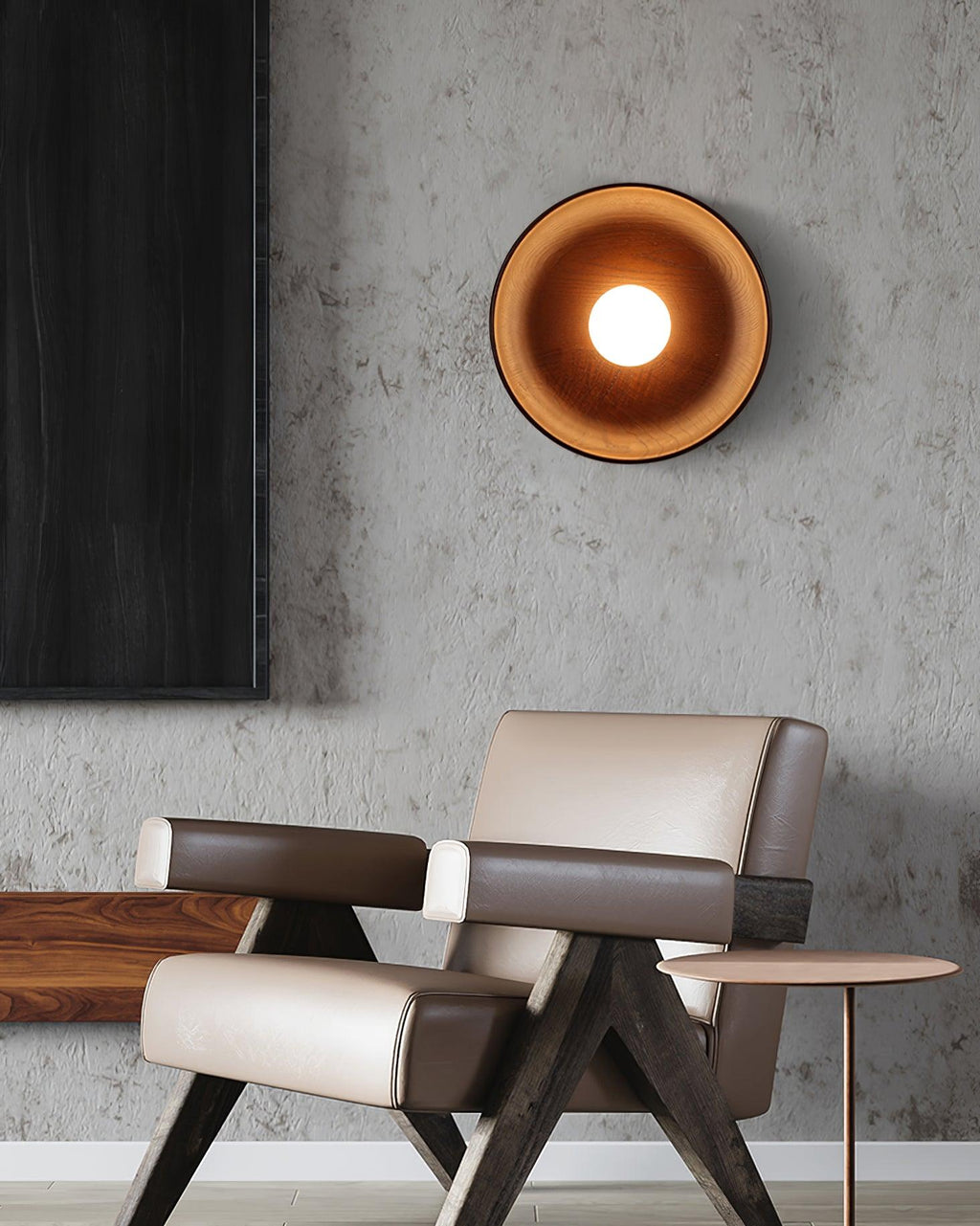 Cumirisra Applique Murale Moderne Minimaliste en Verre et Bois - Neutralighting