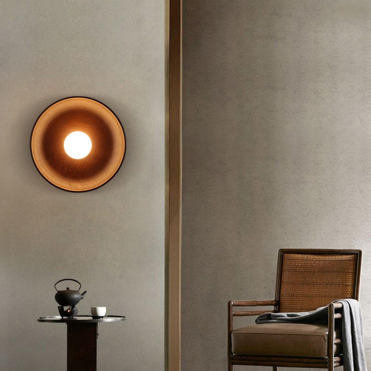 Cumirisra Applique Murale Moderne Minimaliste en Verre et Bois - Neutralighting