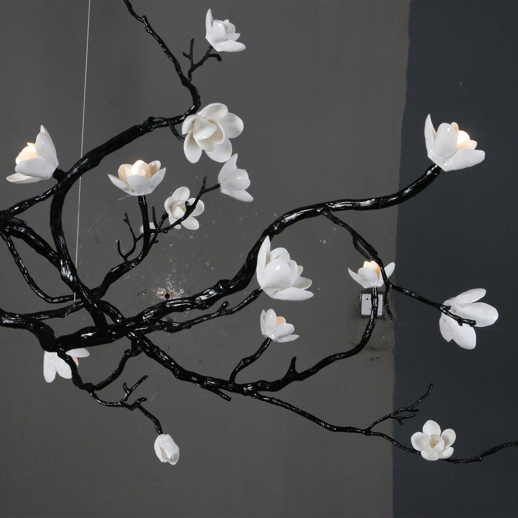 Lustra Chandelier en Céramique Fleurs et Branches Noires - Neutralighting