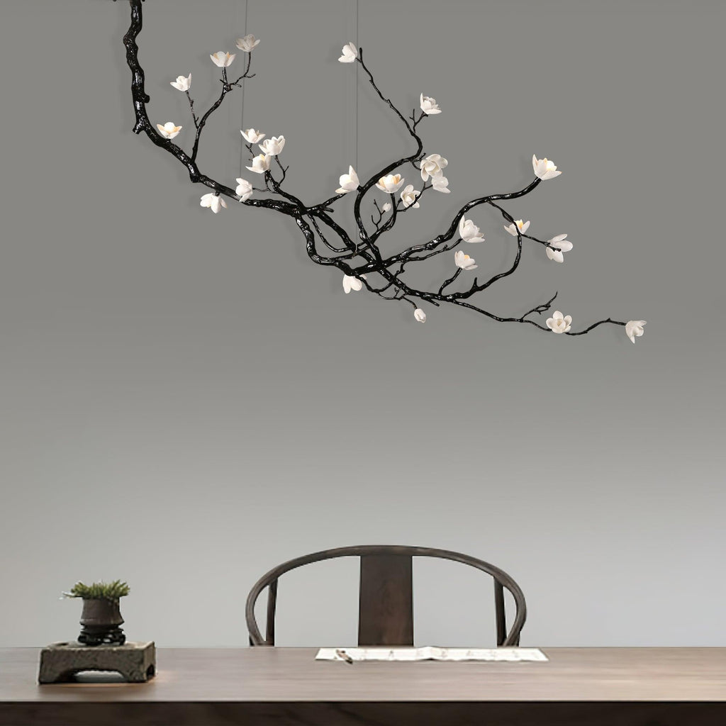 Lustra Chandelier en Céramique Fleurs et Branches Noires - Neutralighting