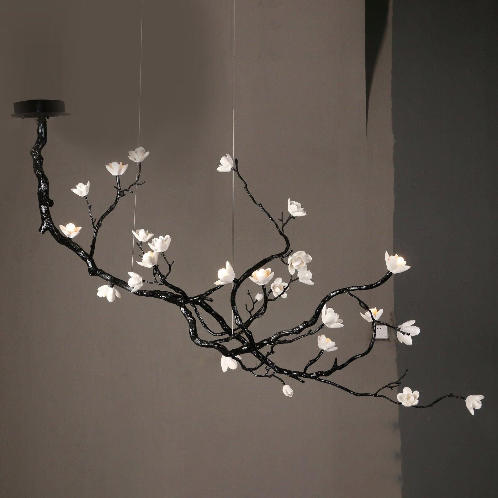 Lustra Chandelier en Céramique Fleurs et Branches Noires - Neutralighting