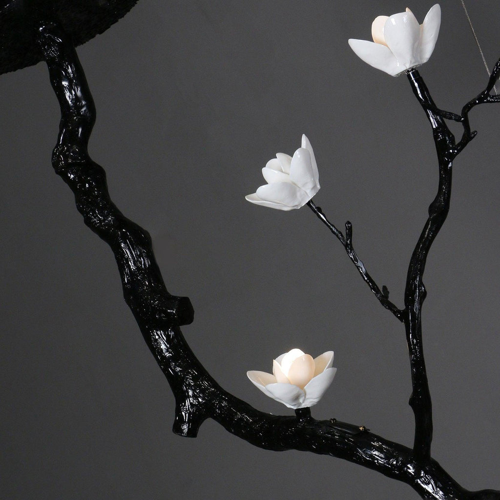 Lustra Chandelier en Céramique Fleurs et Branches Noires - Neutralighting