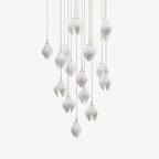 Lustra Suspension Lampe Céramique Florale Blanche - Neutralighting