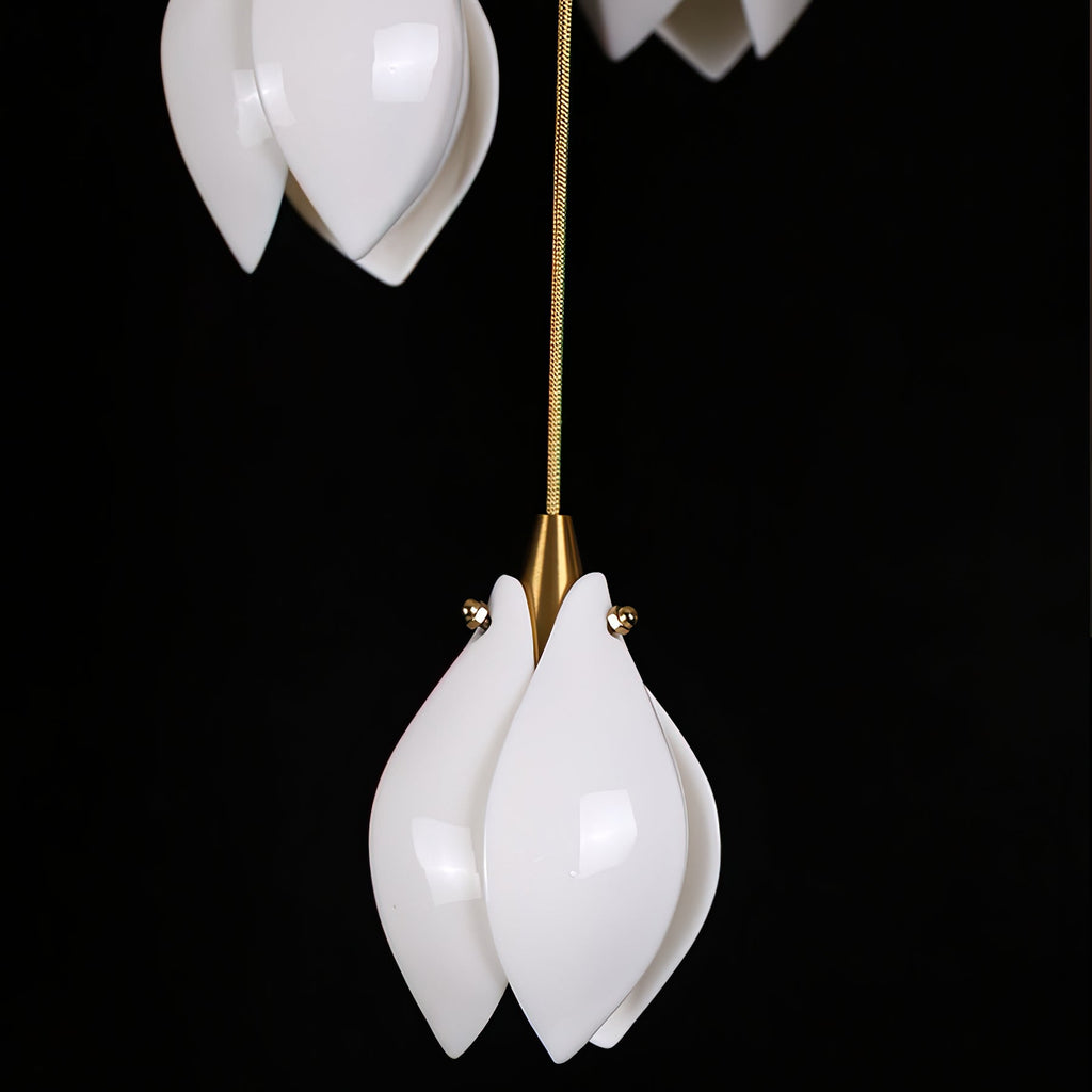 Lustra Suspension Lampe Céramique Florale Blanche - Neutralighting