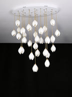 Lustra Suspension Lampe Céramique Florale Blanche - Neutralighting