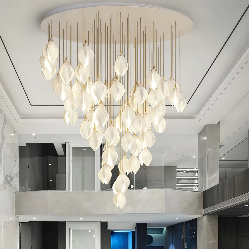 Lustra Suspension Lampe Céramique Florale Blanche - Neutralighting