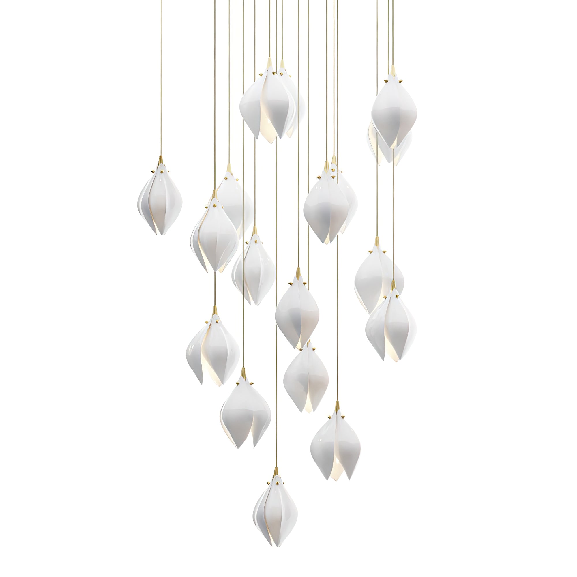 Lustra Suspension Lampe Céramique Florale Blanche - Neutralighting