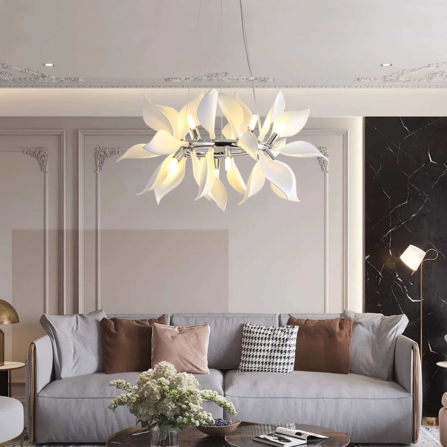 Lustra Suspension Céramique Pétales Épanouis - Neutralighting