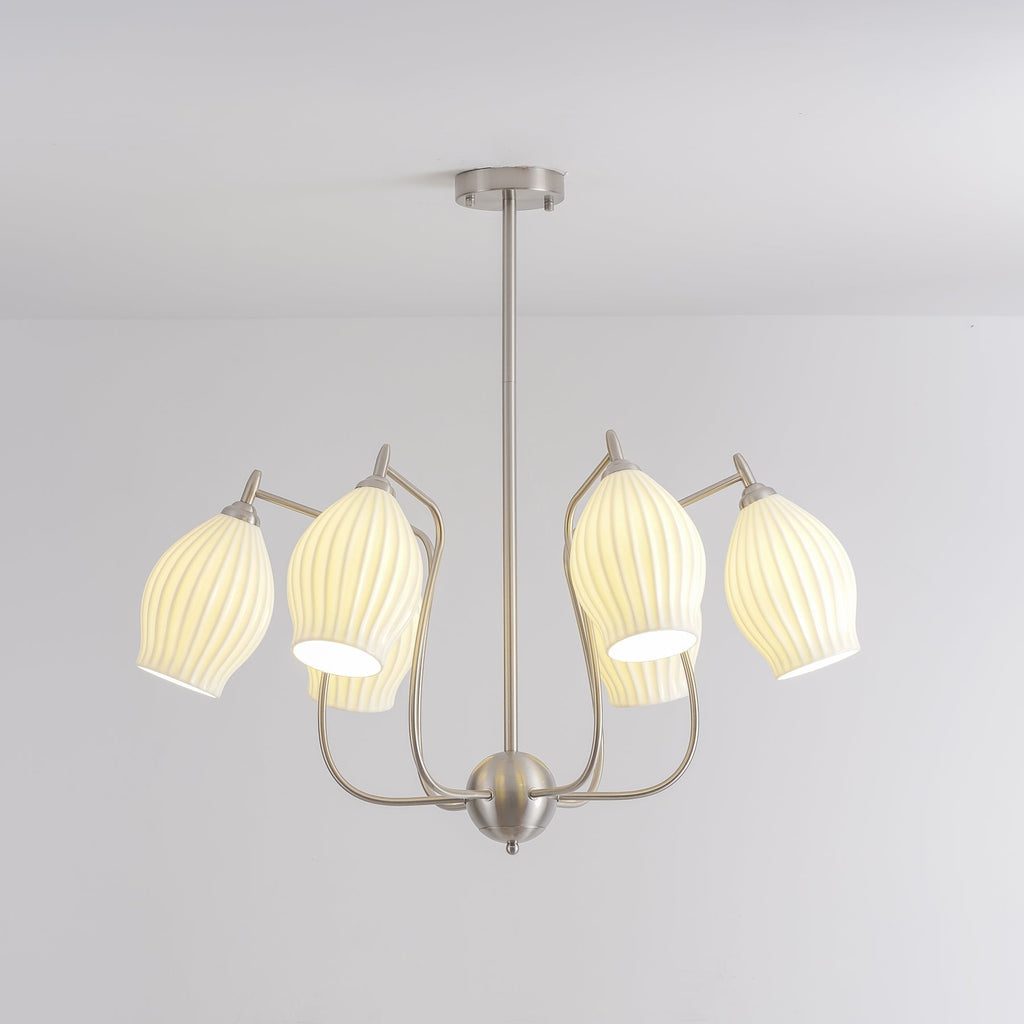 Lustra Chandelier en Céramique Canneleur Sculptural en Verre Élégant - Neutralighting