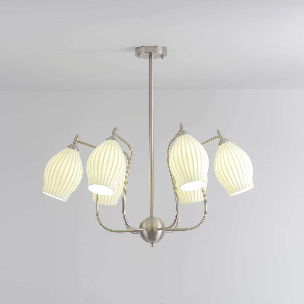 Lustra Chandelier en Céramique Canneleur Sculptural en Verre Élégant - Neutralighting