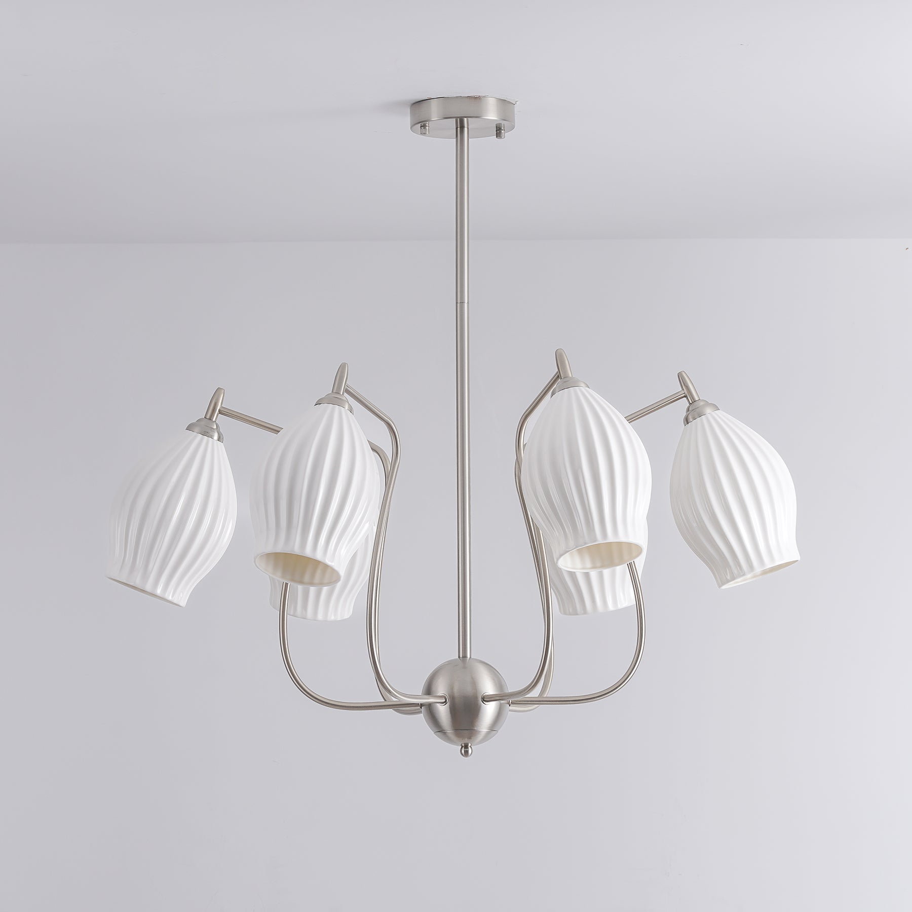 Lustra Chandelier en Céramique Canneleur Sculptural en Verre Élégant - Neutralighting