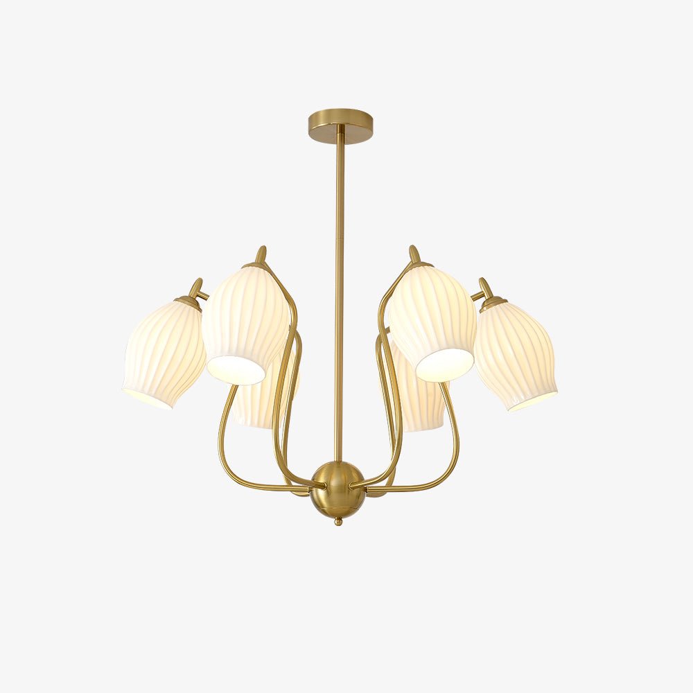 Lustra Chandelier en Céramique Canneleur Sculptural en Verre Élégant - Neutralighting