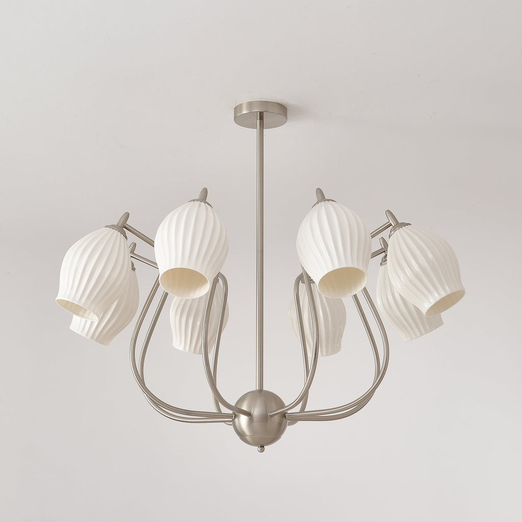 Lustra Chandelier en Céramique Canneleur Sculptural en Verre Élégant - Neutralighting
