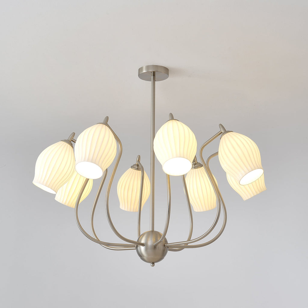 Lustra Chandelier en Céramique Canneleur Sculptural en Verre Élégant - Neutralighting