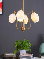 Lustra Chandelier en Céramique Canneleur Sculptural en Verre Élégant - Neutralighting