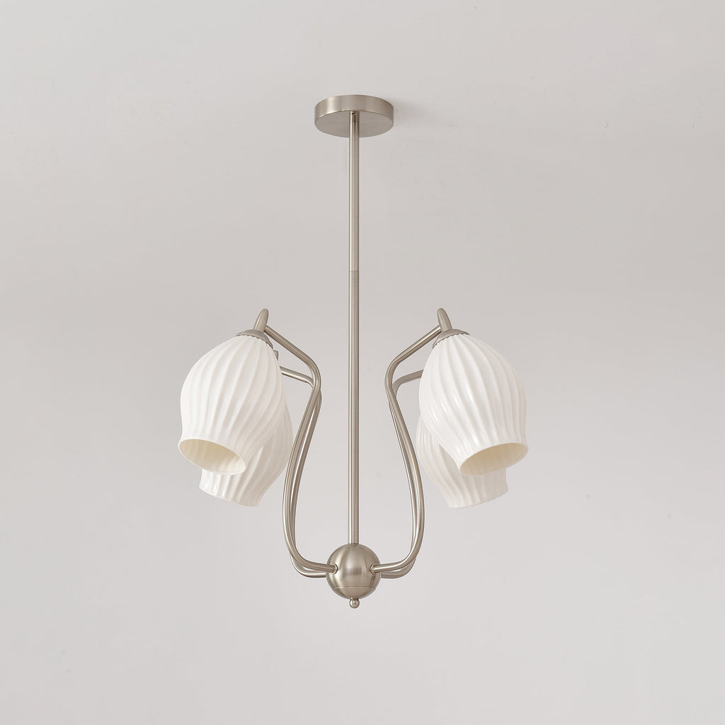 Lustra Chandelier en Céramique Canneleur Sculptural en Verre Élégant - Neutralighting