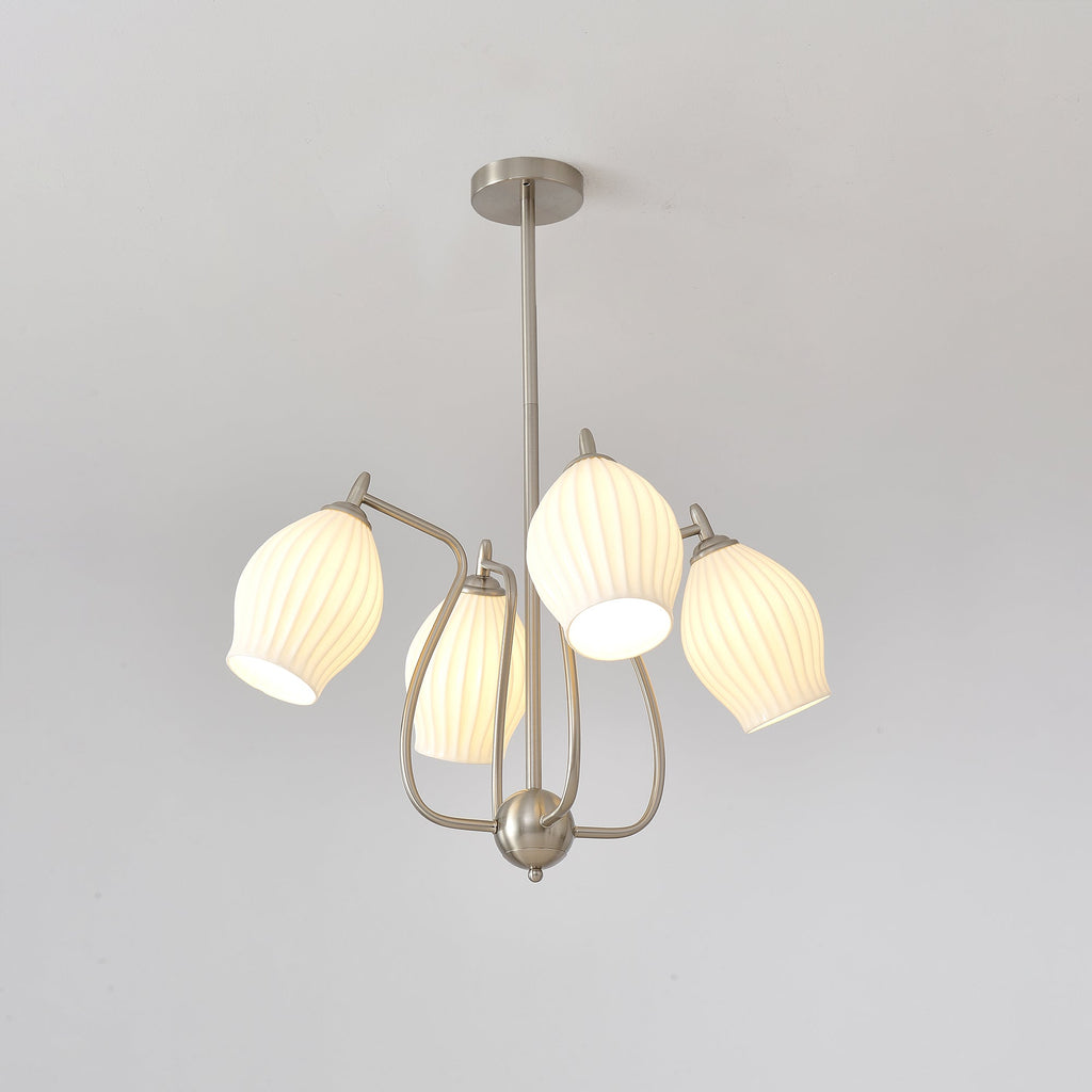 Lustra Chandelier en Céramique Canneleur Sculptural en Verre Élégant - Neutralighting