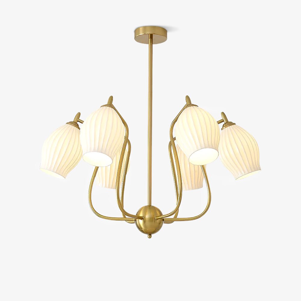 Lustra Chandelier en Céramique Canneleur Sculptural en Verre Élégant - Neutralighting