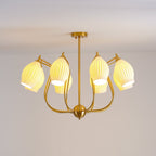 Lustra Chandelier en Céramique Canneleur Sculptural en Verre Élégant - Neutralighting