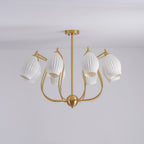 Lustra Chandelier en Céramique Canneleur Sculptural en Verre Élégant - Neutralighting