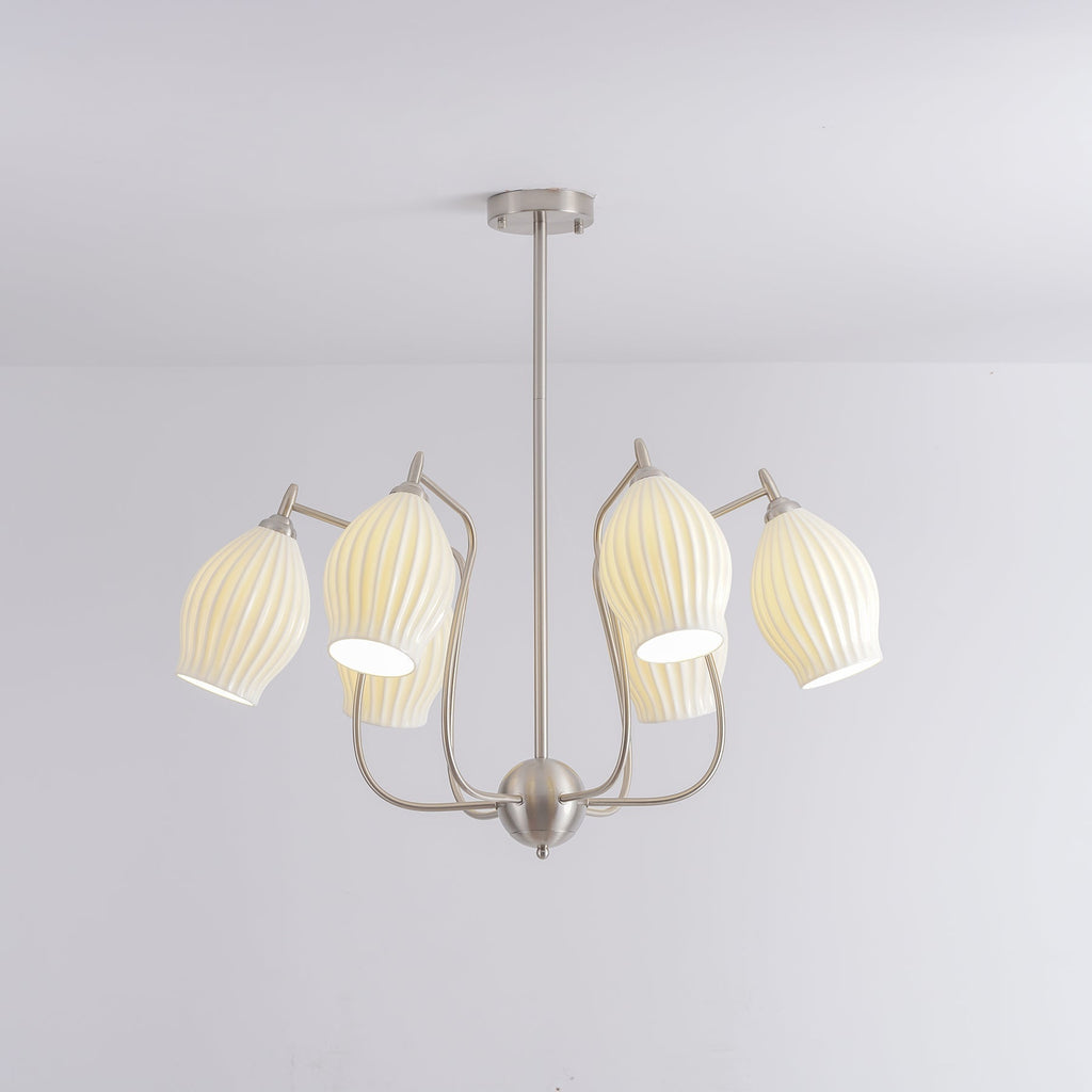 Lustra Chandelier en Céramique Canneleur Sculptural en Verre Élégant - Neutralighting