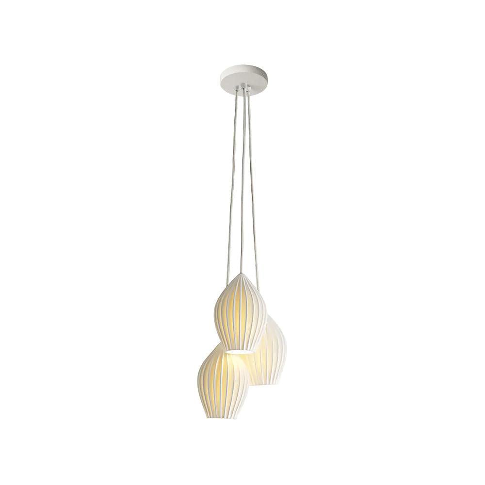 Solara Lampe à suspension en céramique côtelée en porcelaine élégante - Neutralighting