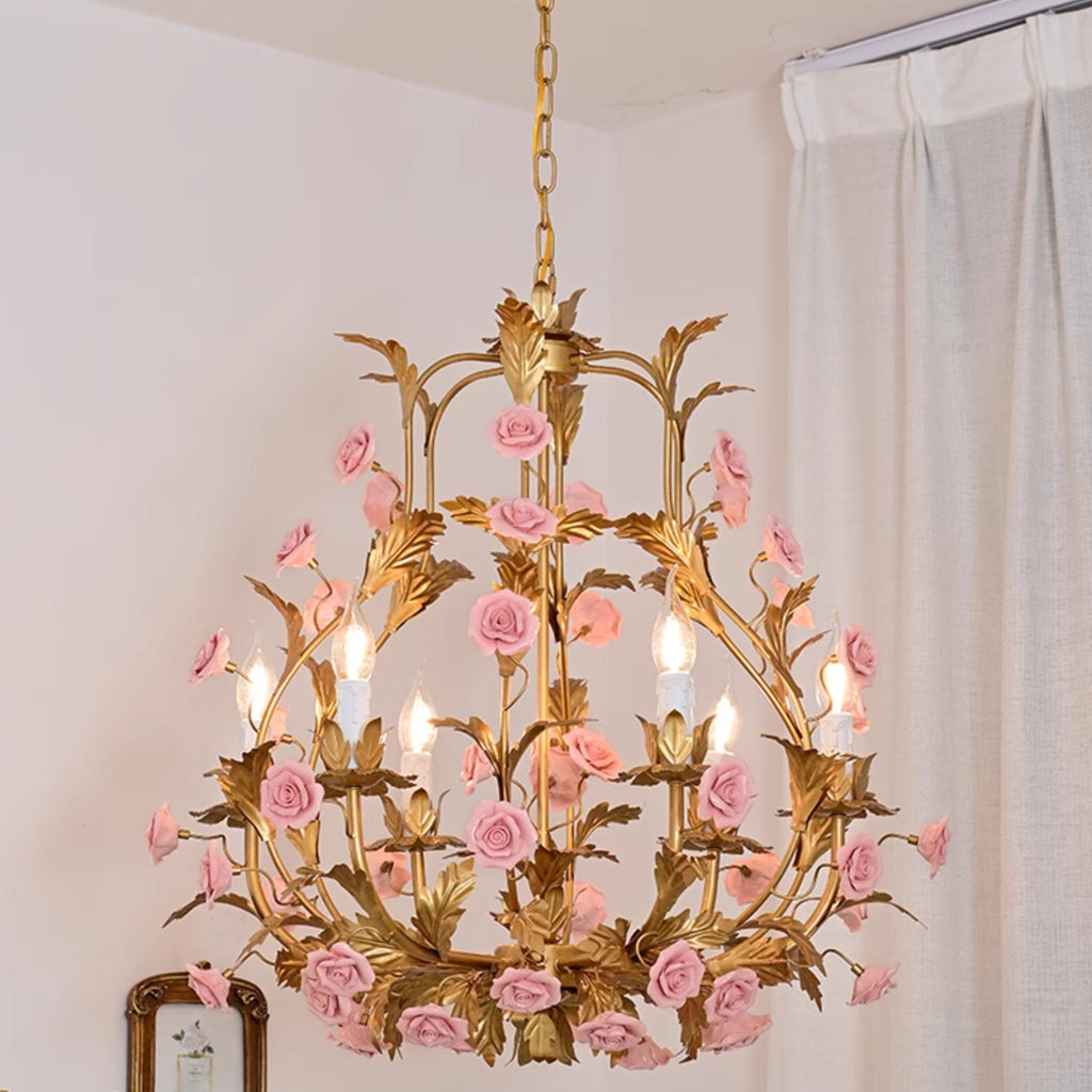 Ember Chandelier en Céramique Fleur de Rose de Luxe Postmoderne - Neutralighting