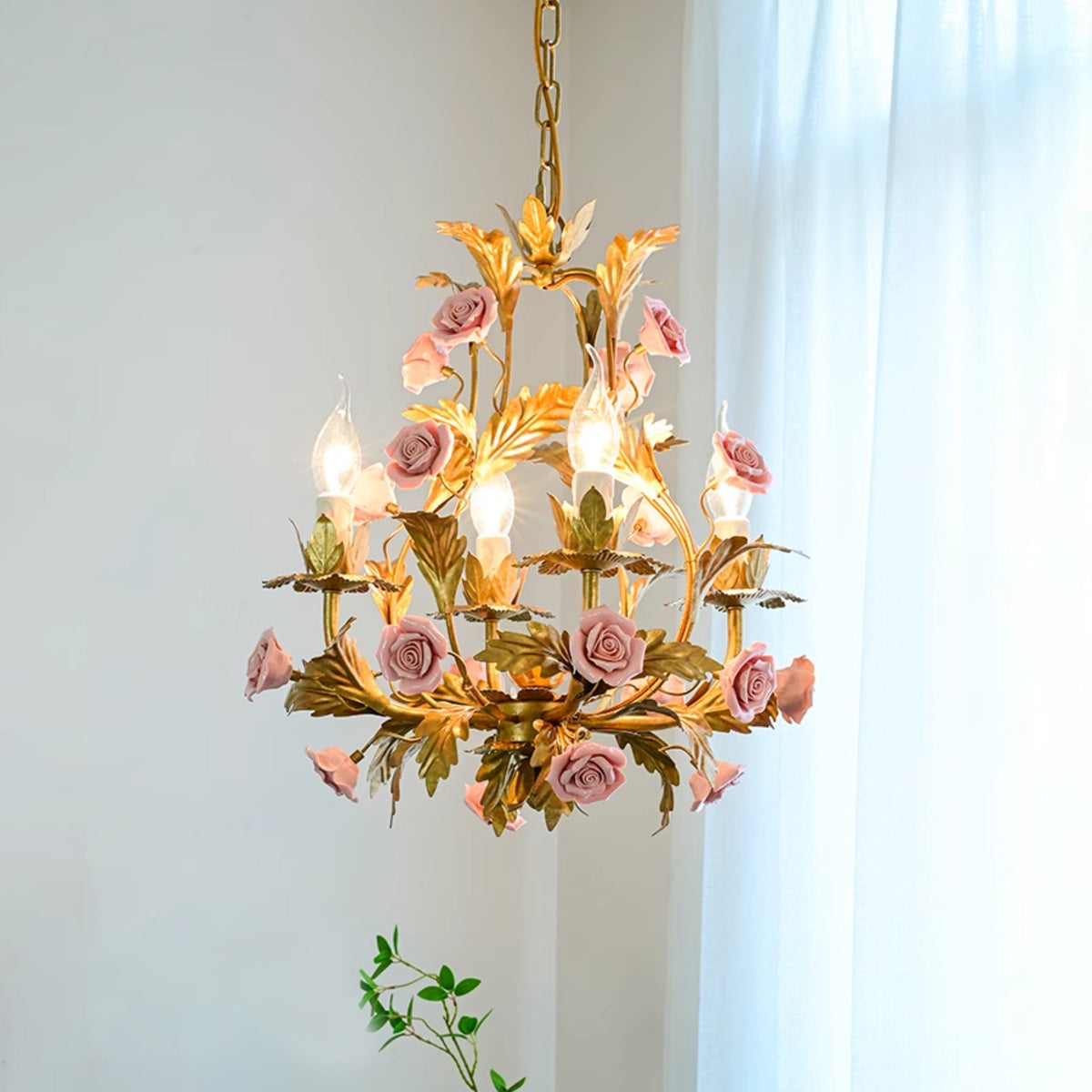 Ember Chandelier en Céramique Fleur de Rose de Luxe Postmoderne - Neutralighting