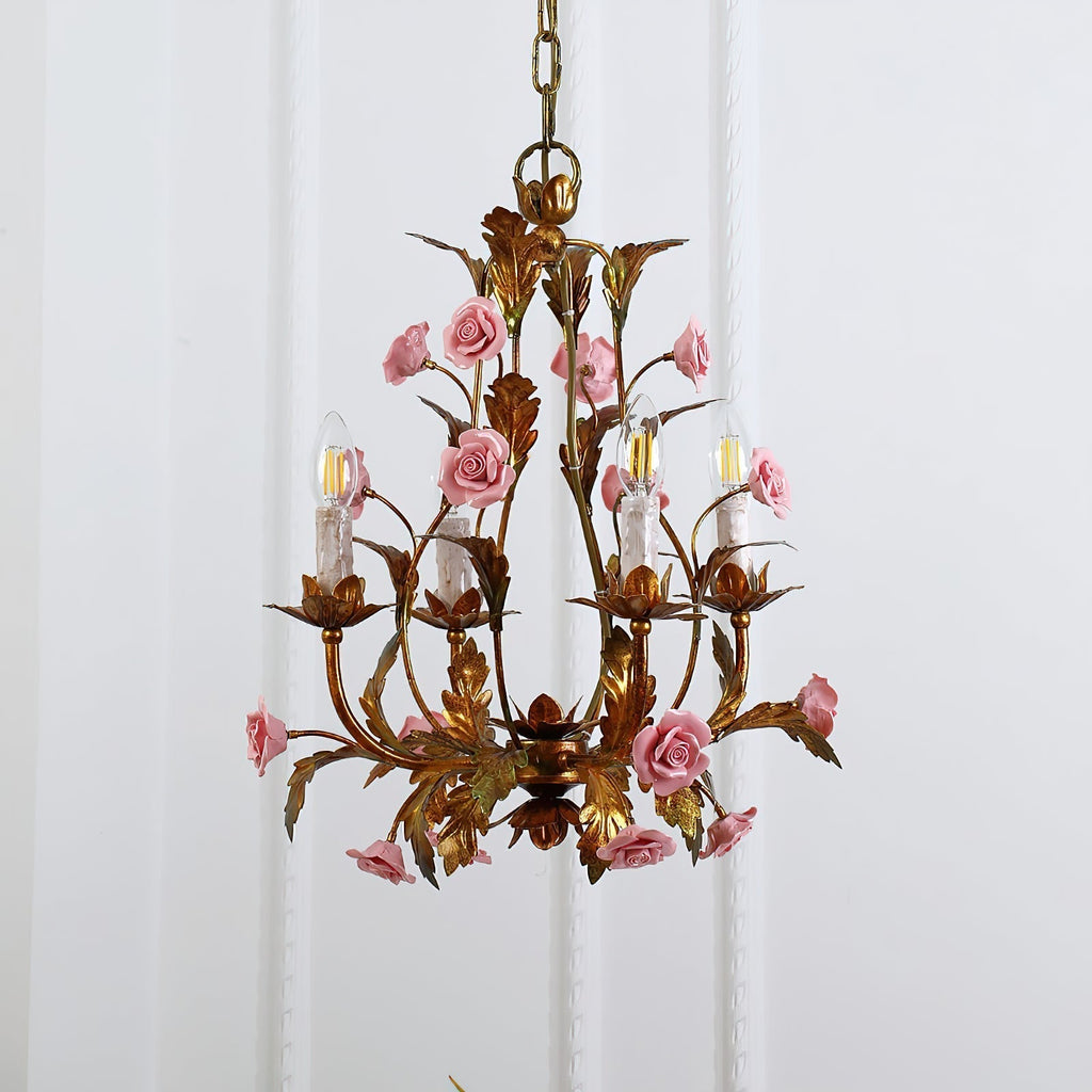 Ember Chandelier en Céramique Fleur de Rose de Luxe Postmoderne - Neutralighting