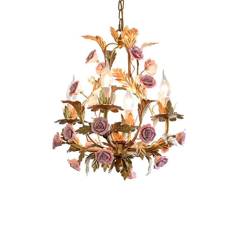 Ember Chandelier en Céramique Fleur de Rose de Luxe Postmoderne - Neutralighting