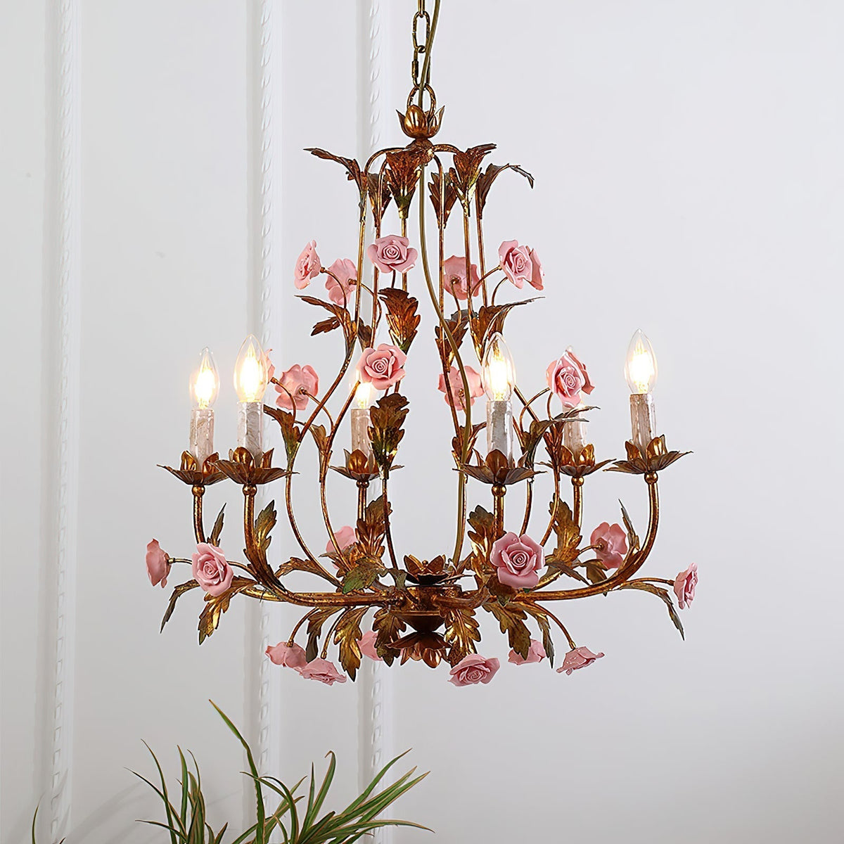 Ember Chandelier en Céramique Fleur de Rose de Luxe Postmoderne - Neutralighting