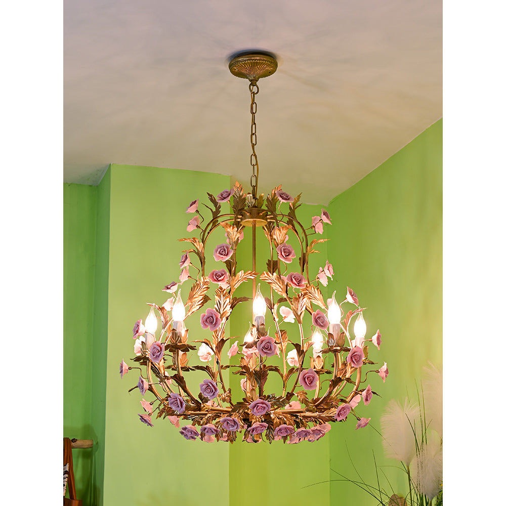 Ember Chandelier en Céramique Fleur de Rose de Luxe Postmoderne - Neutralighting
