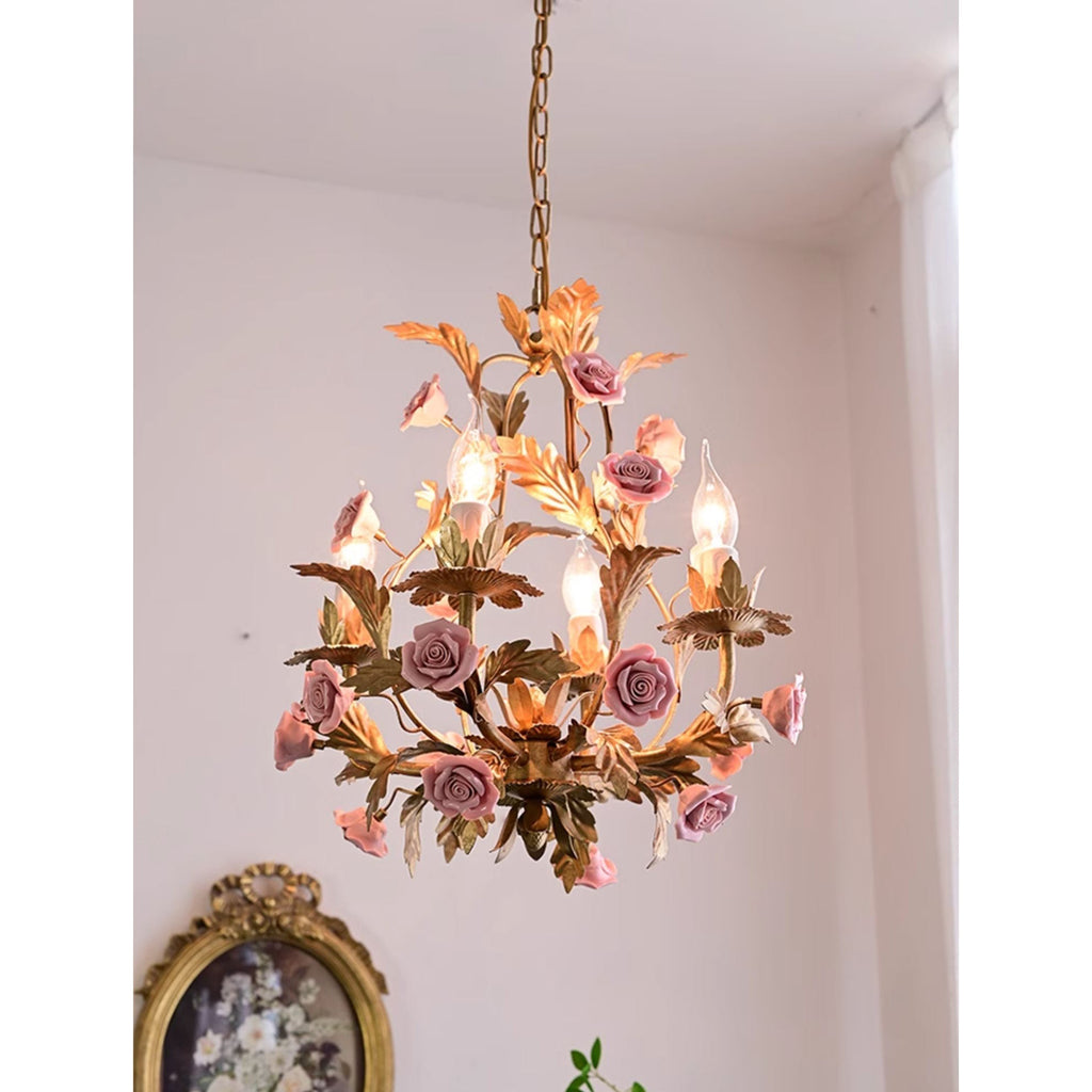 Ember Chandelier en Céramique Fleur de Rose de Luxe Postmoderne - Neutralighting