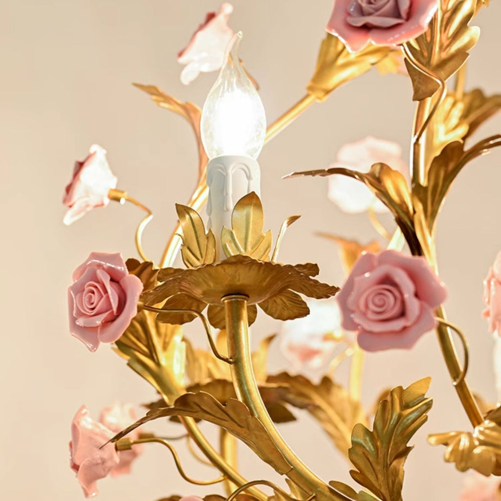 Ember Chandelier en Céramique Fleur de Rose de Luxe Postmoderne - Neutralighting
