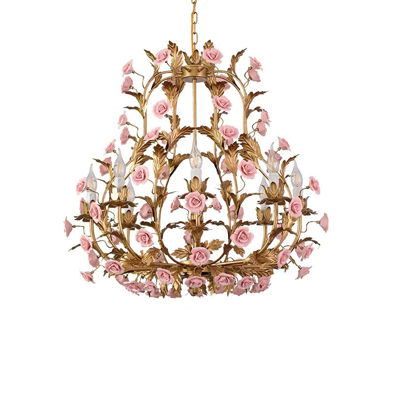 Ember Chandelier en Céramique Fleur de Rose de Luxe Postmoderne - Neutralighting