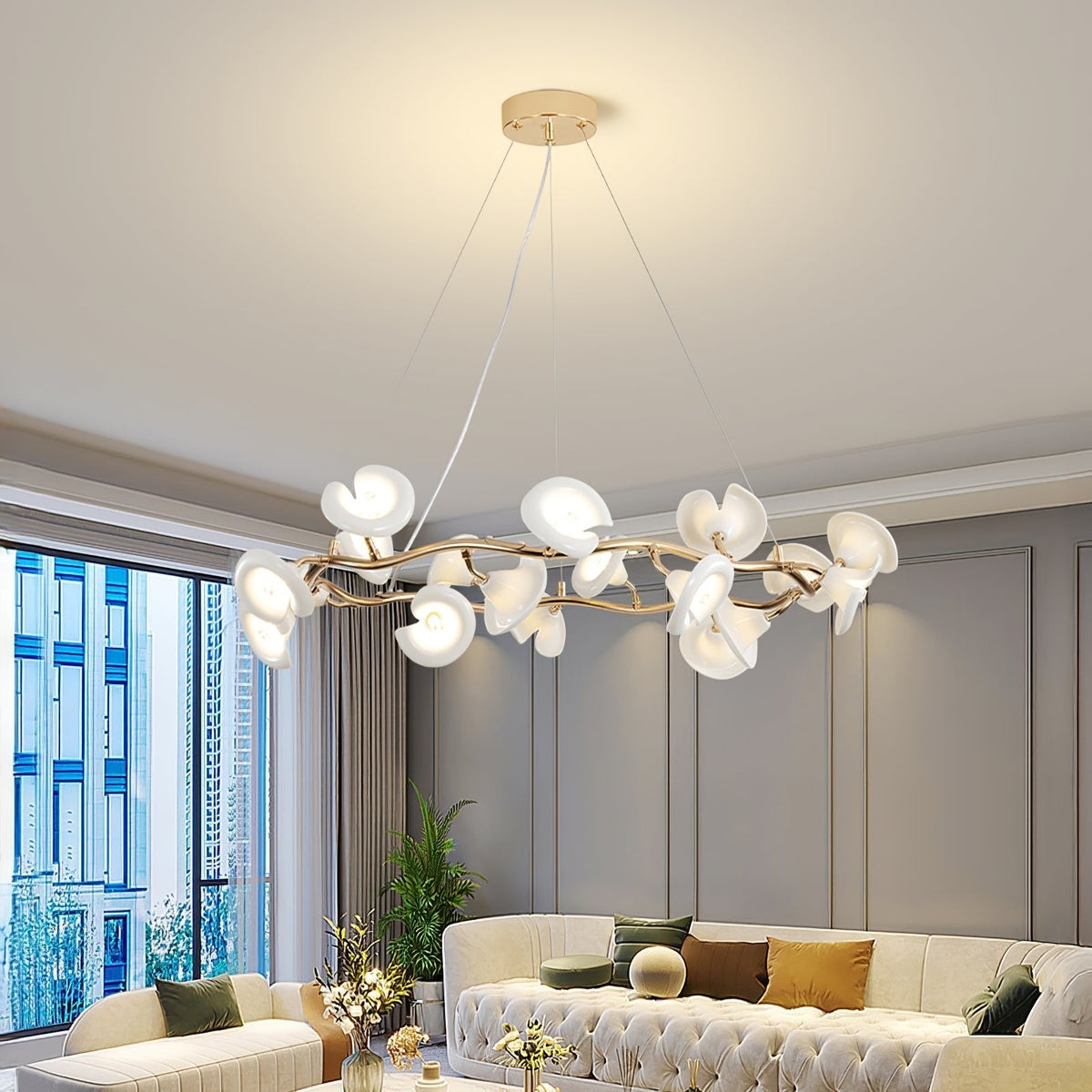 Aurora Chandelier Élégant Branche en Fleur - Neutralighting