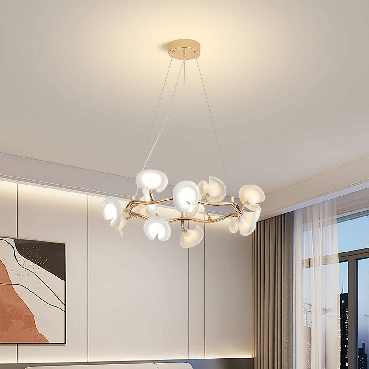 Aurora Chandelier Élégant Branche en Fleur - Neutralighting