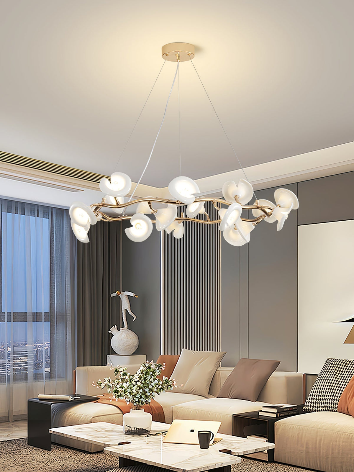 Aurora Chandelier Élégant Branche en Fleur - Neutralighting