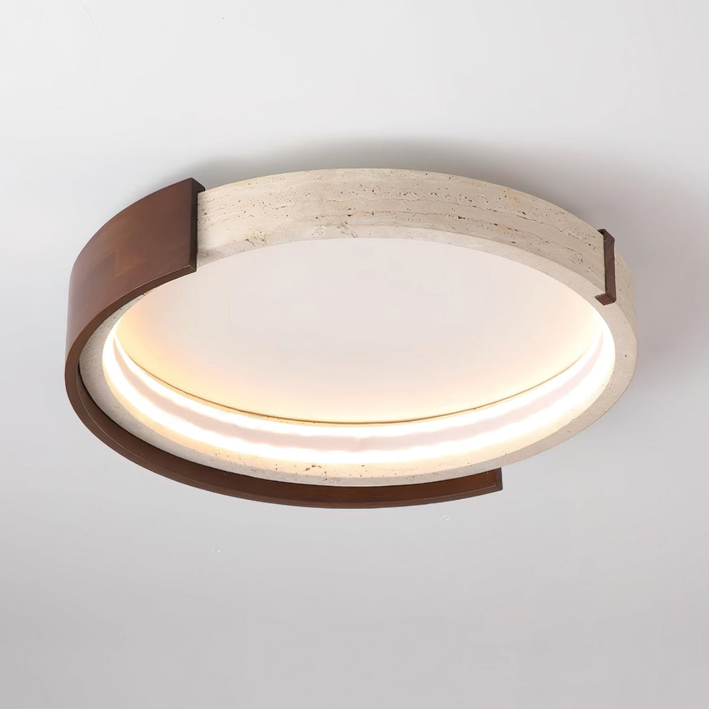 Ritta Plafonnier Halo Moderne Travertin Bois - Neutralighting