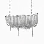 Lustra Chandelier en Chaînes d'Aluminium Nickel Scintillant - Neutralighting