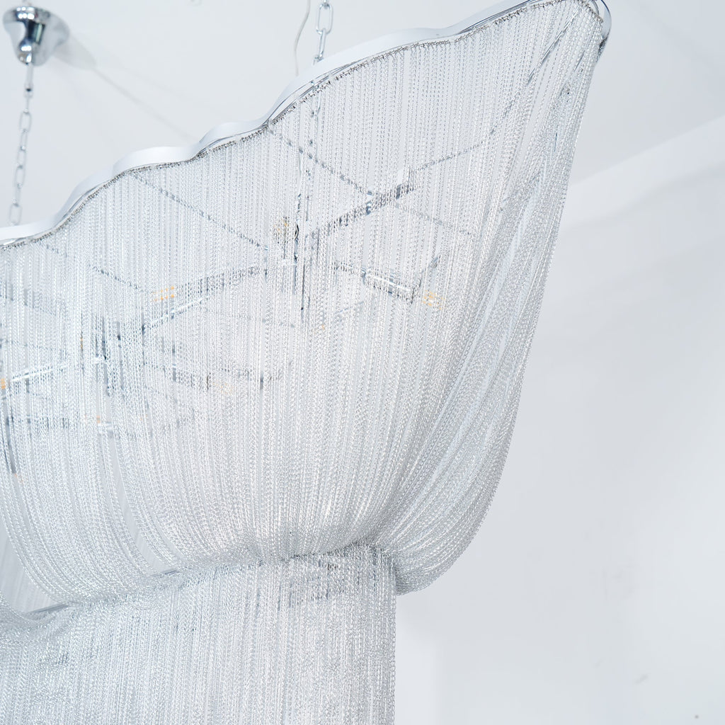 Lustra Chandelier en Chaînes d'Aluminium Nickel Scintillant - Neutralighting