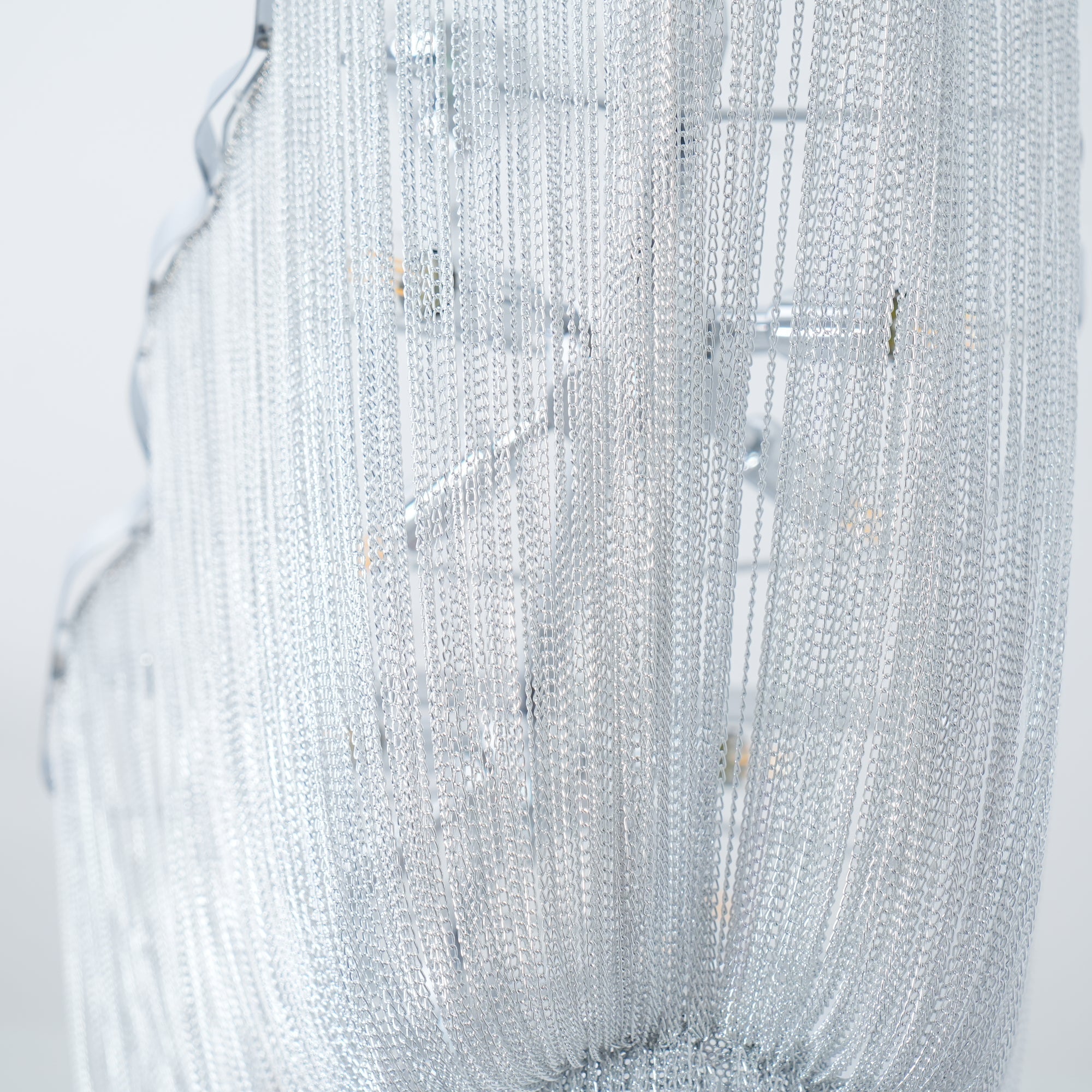 Lustra Chandelier en Chaînes d'Aluminium Nickel Scintillant - Neutralighting