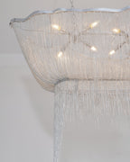 Lustra Chandelier en Chaînes d'Aluminium Nickel Scintillant - Neutralighting