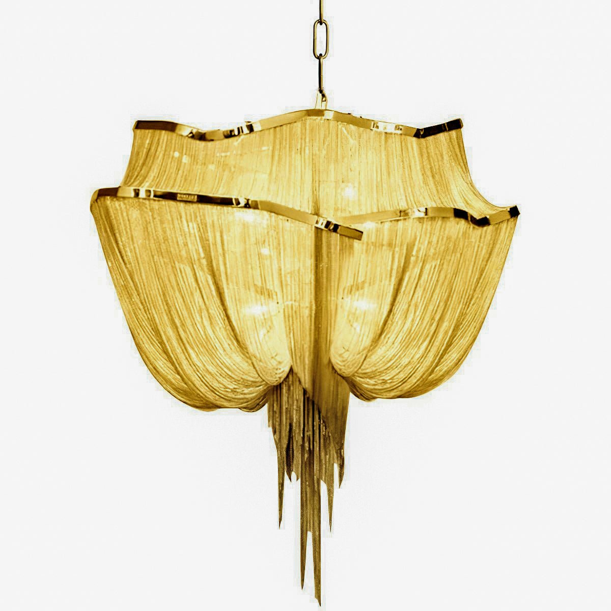 Lustra Chandelier en Chaînes d'Aluminium Nickel Scintillant - Neutralighting